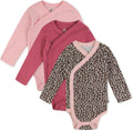 HonestBaby unisex-baby 3-pack Long Sleeve Kimono Bodysuits - Organic