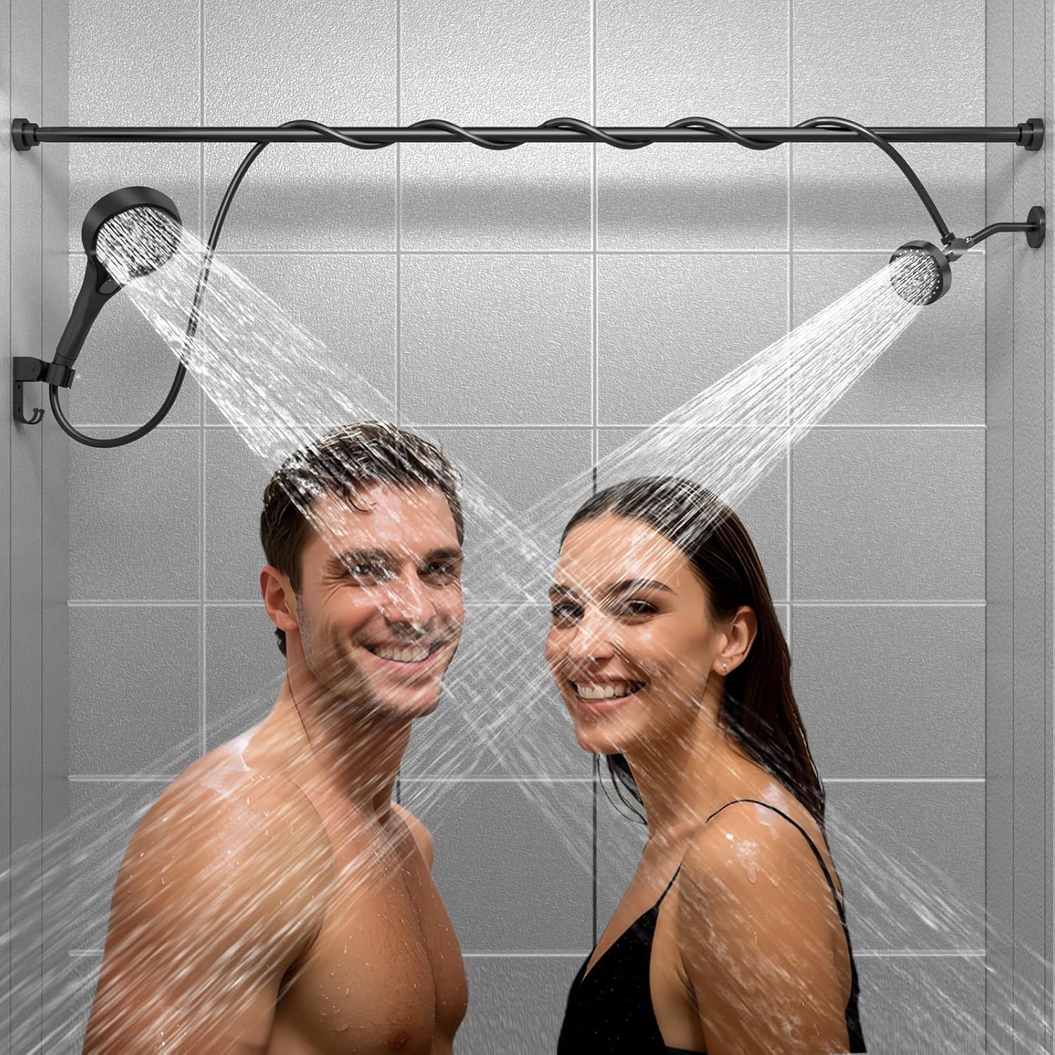 Dual Shower Head with Handheld for Couples: High Pressure System