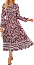 GRACE KARIN Floral Long Sleeve Maxi Dress - Elegant Spring-Fall Wear