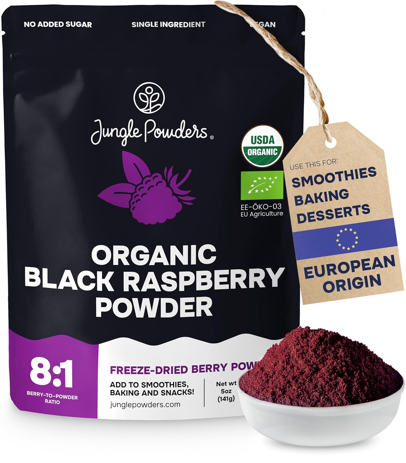 Organic Black Raspberry Powder for Smoothies and Baking