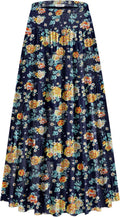 High Waisted A-Line Women's Maxi Skirt with Convenient Pockets