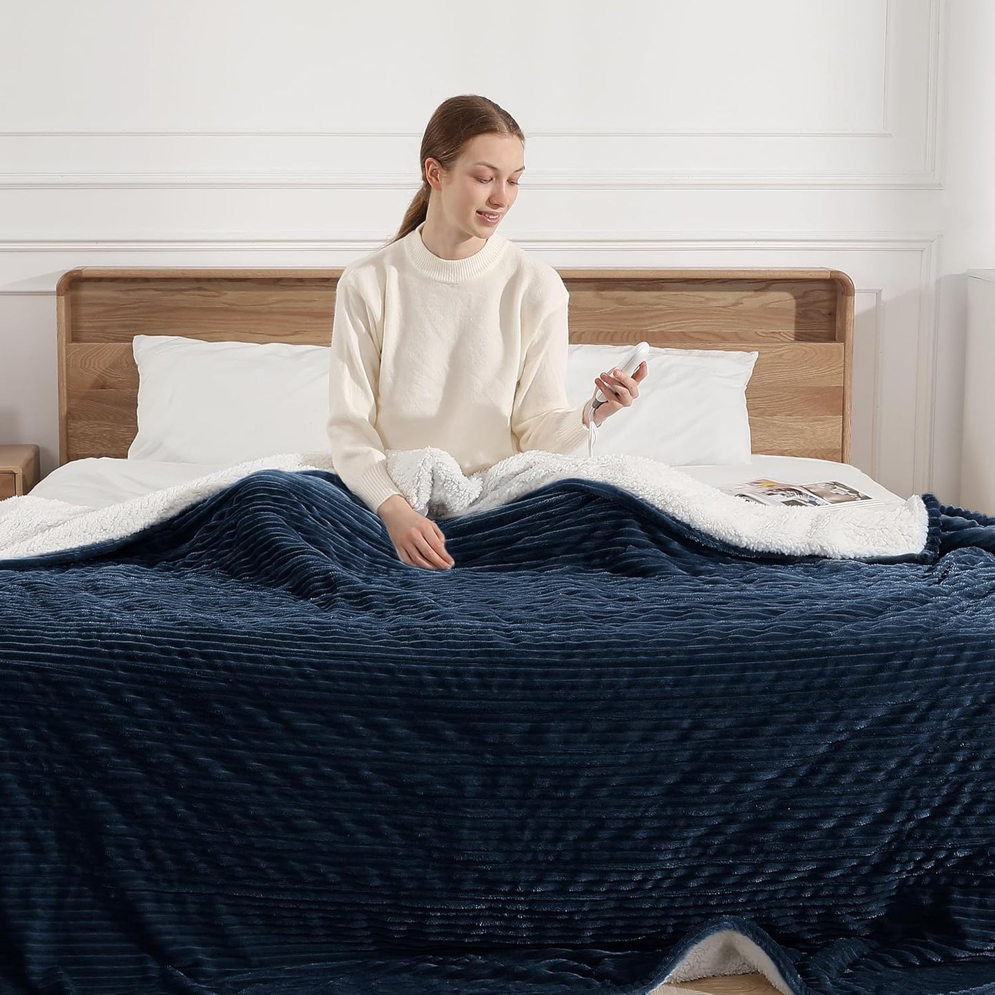 Electric Blanket Full Heated Blanket with 5 Heat Settings