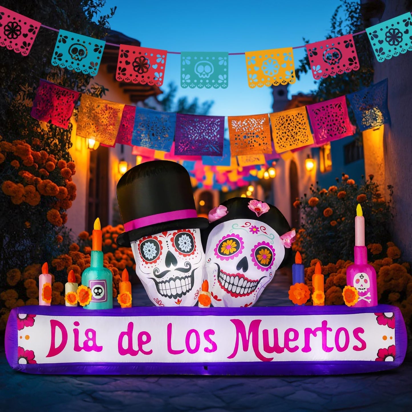 8FT Halloween Inflatable Decorations for Dia de Los Muertos Fun