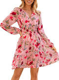Simplee Womens Fall Floral Mini Dress for Casual Occasions