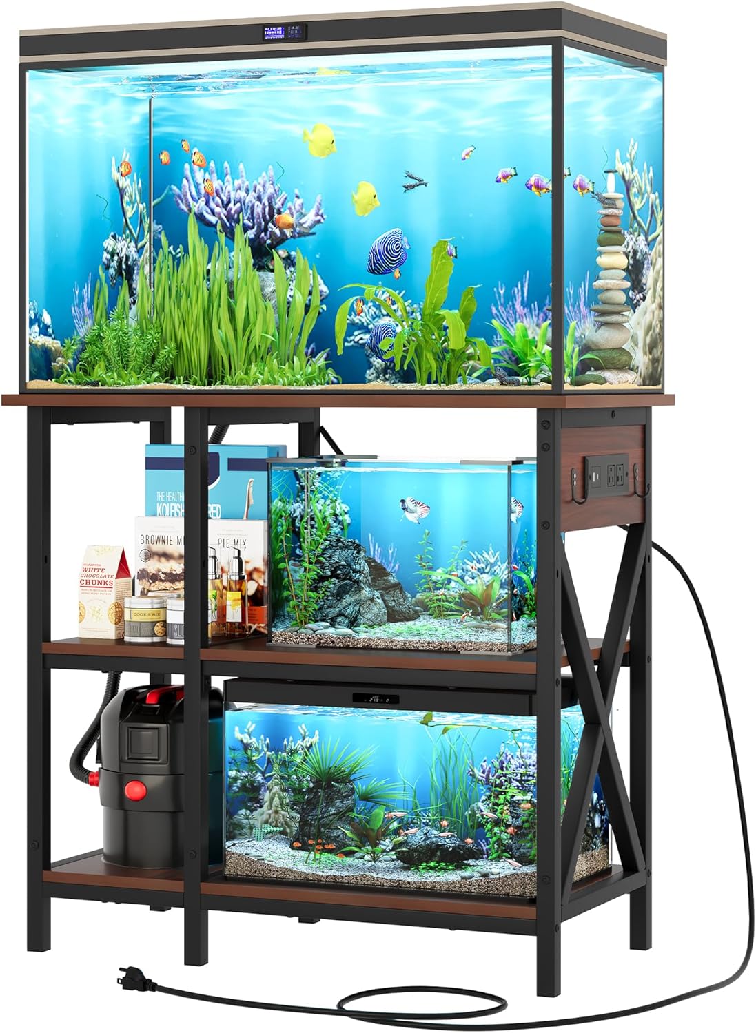 YITAHOME 30x16 Inch Metal Aquarium Stand with Power Outlet