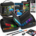 120 Colored Pencils Set with Sketchbook and Case - 136 PCS Art Kit