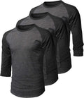 Hat and Beyond Mens Vintage Baseball Raglan 3/4 Sleeve Plain Casual