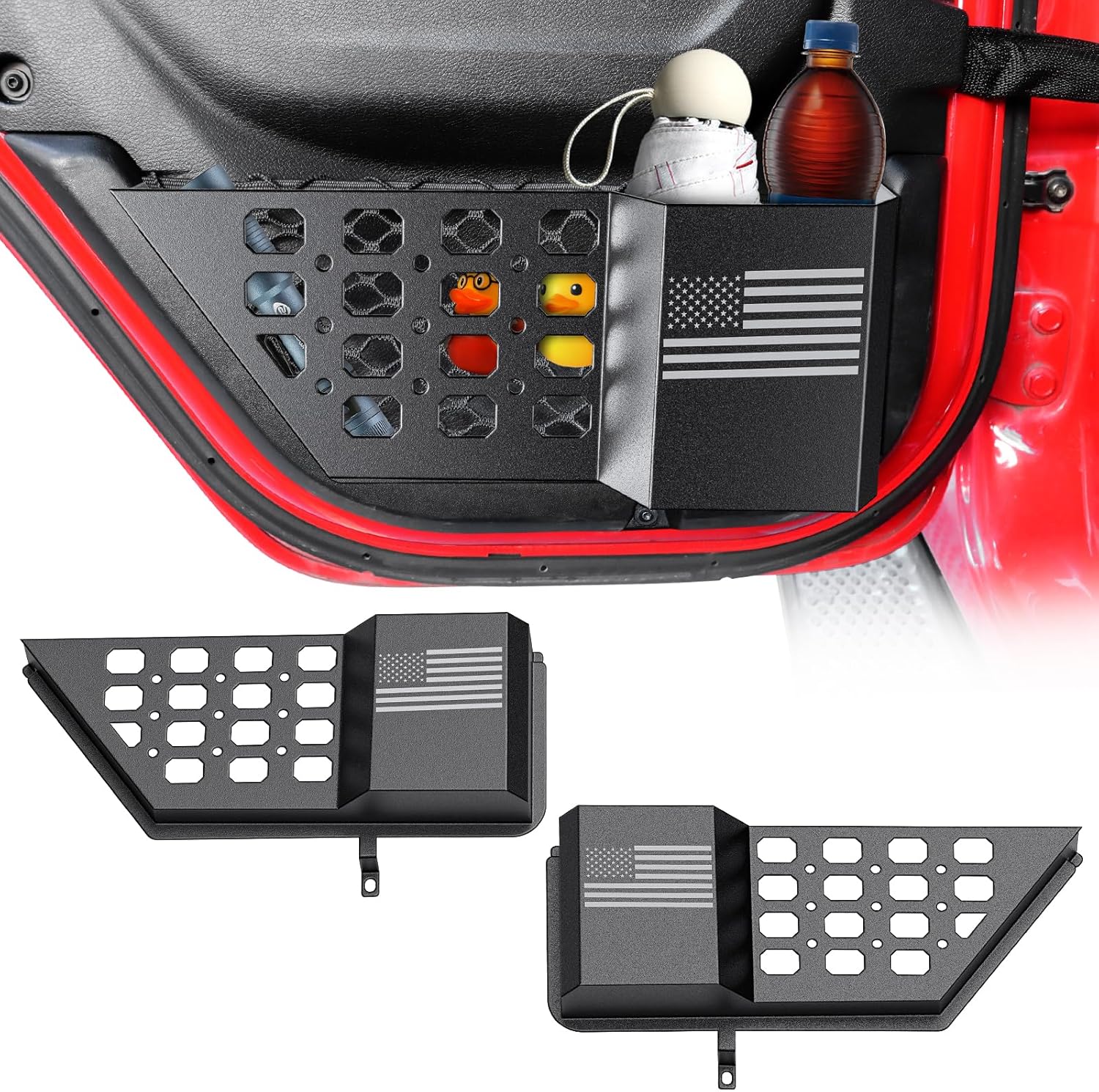 Metal Rear Door Pocket Storage Box for Jeep Wrangler JL & Gladiator