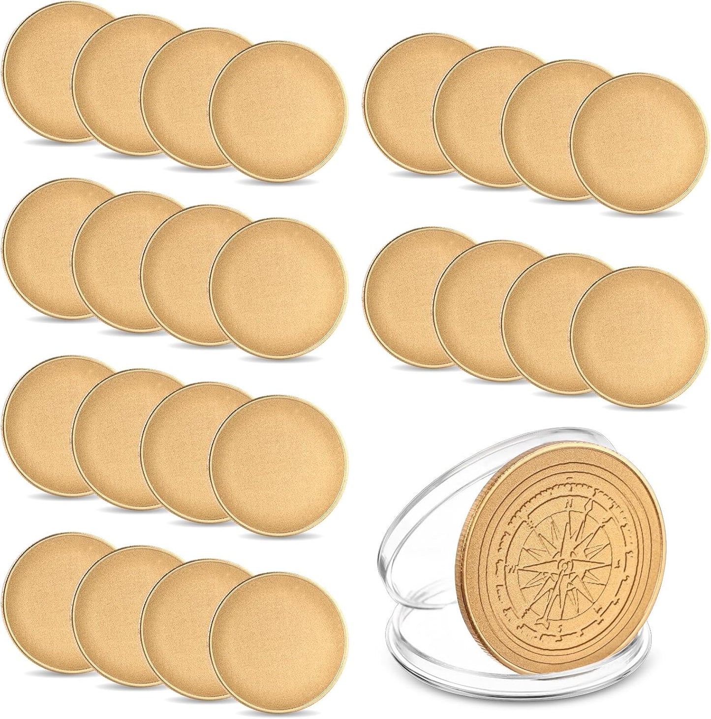 25Pcs 40mm Blank Challenge Coin Engraving Blanks for DIY Crafts