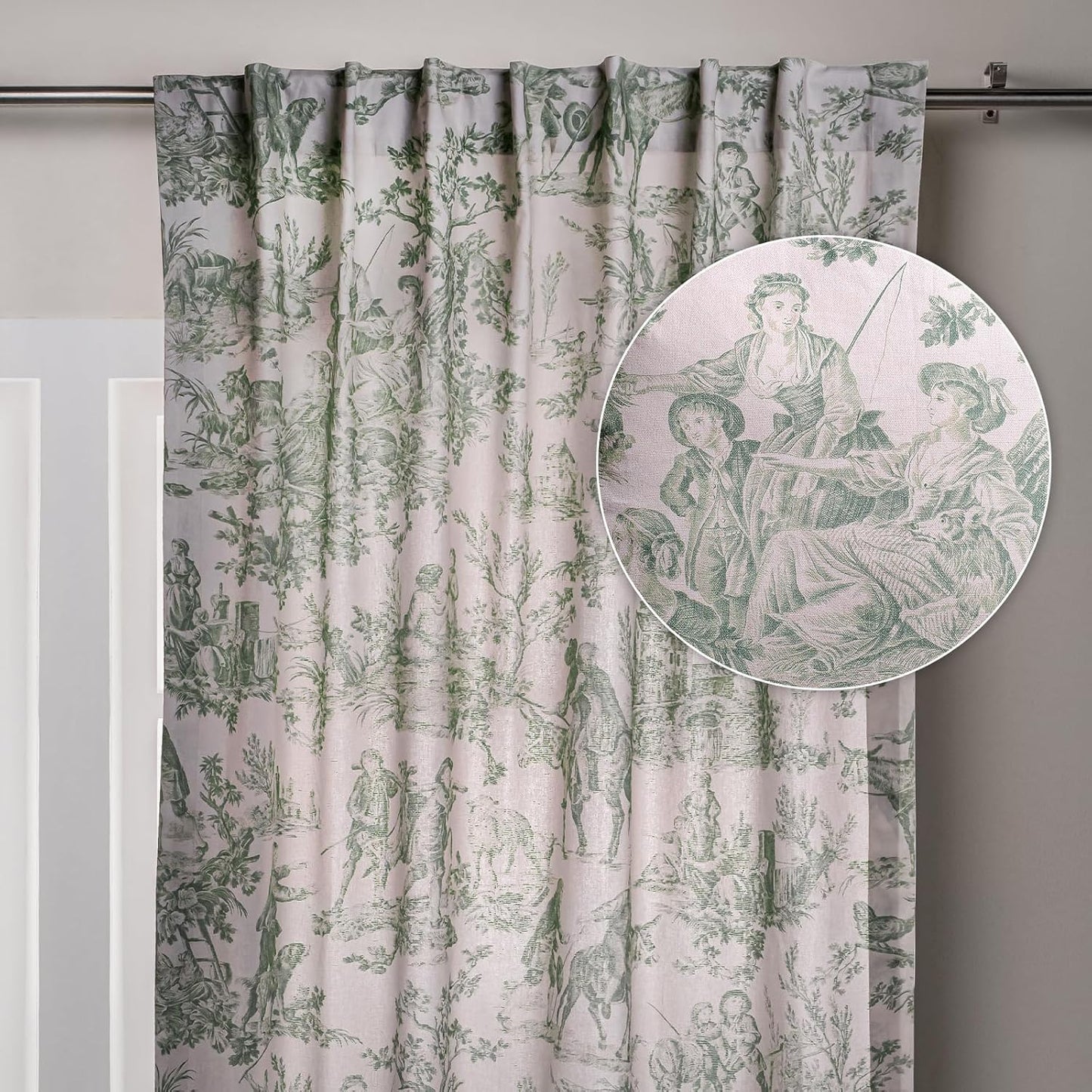 Elegant 100% Cotton Light Filtering Toile Curtains for Home