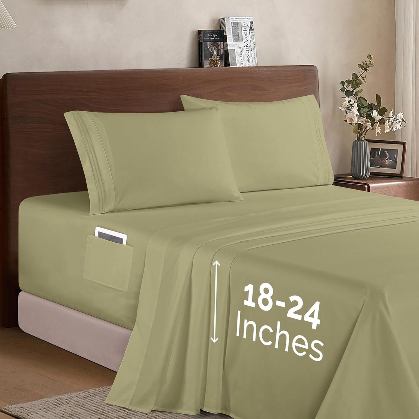Elegant Comfort Luxury Microfiber Queen Sheet Set for Deep Mattresses