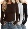 Women's Thermal Shirts 3 Pack - Slim Fit Thumbhole Long Sleeve