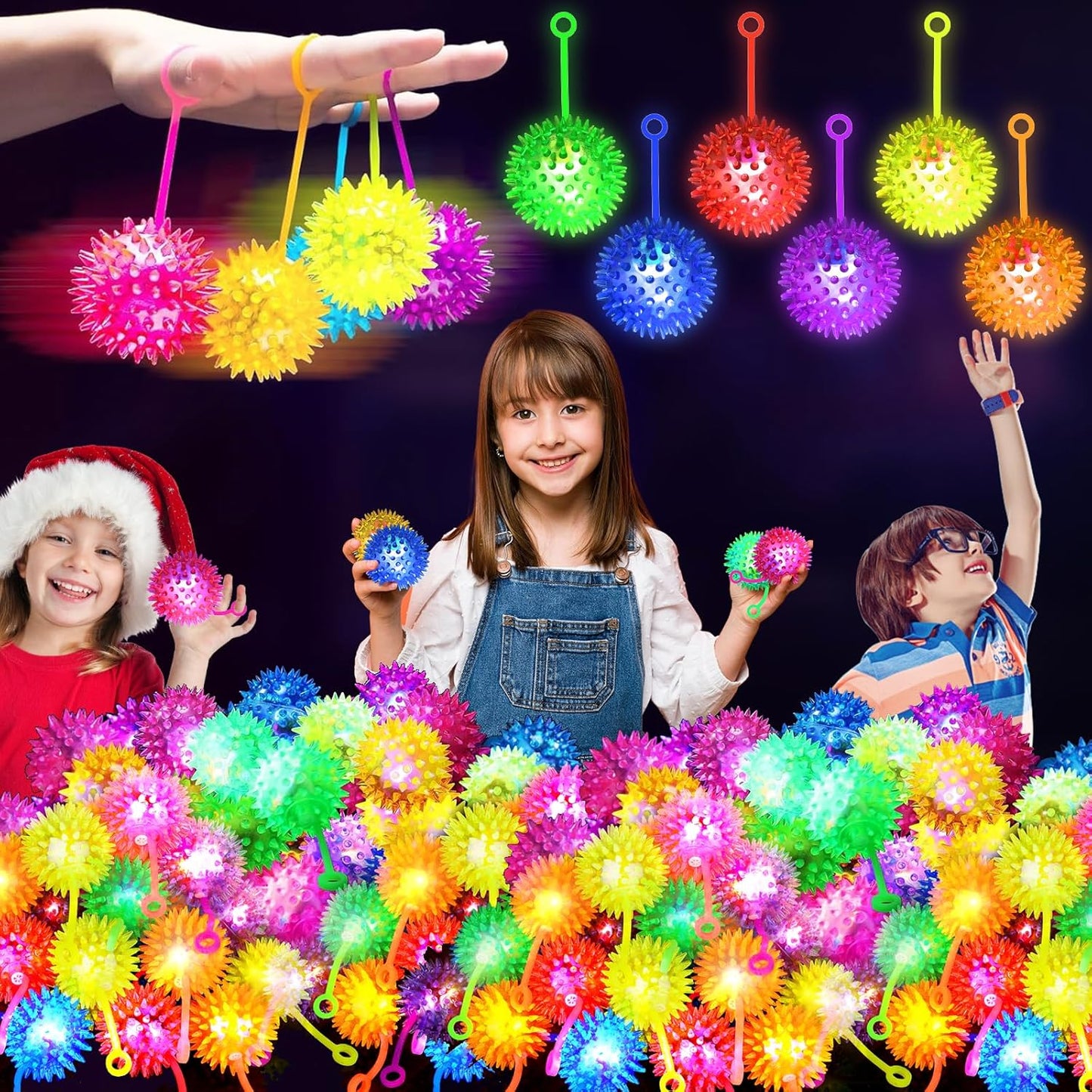100PCS Light Up LED Bouncy Balls for Toddlers - Fun Sensory Toys