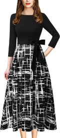 VFSHOW Womens Elegant Pockets Belted A-Line Midi Dress Review