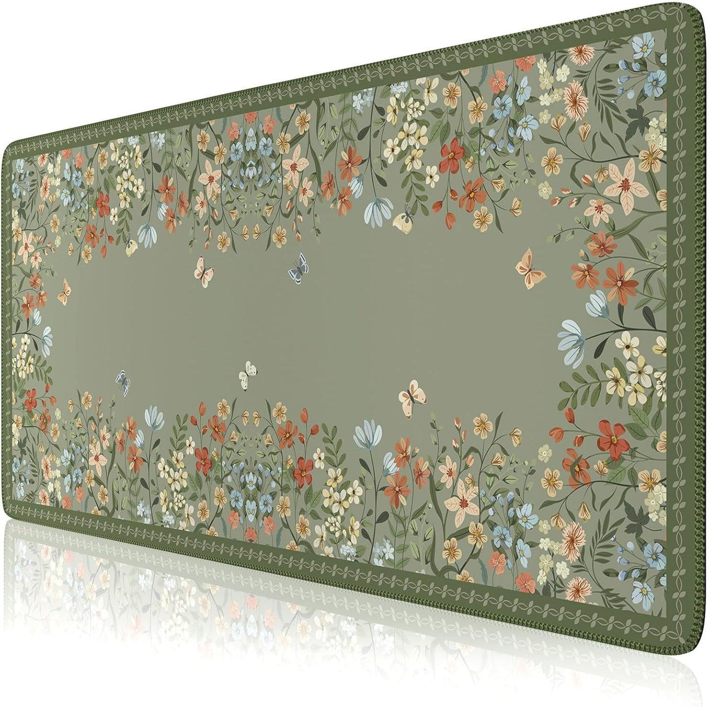HAOCOO XL Floral Desk Mat - Non-Slip & Waterproof