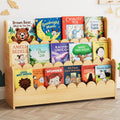 SpaceAid 3-Tier Scalloped Bookshelf - Montessori Display for Toddlers
