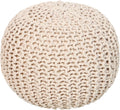REDEARTH Round Pouf Ottoman - Cable Knitted Boho Pouf - Versatile