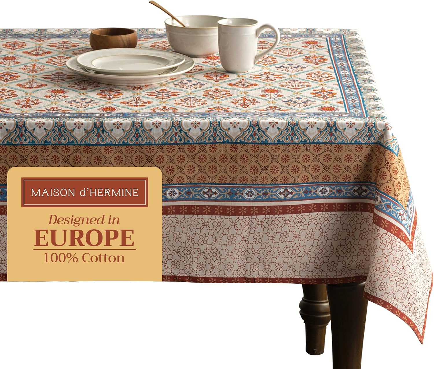 Elegant 100% Cotton Square Tablecloth for All Occasions