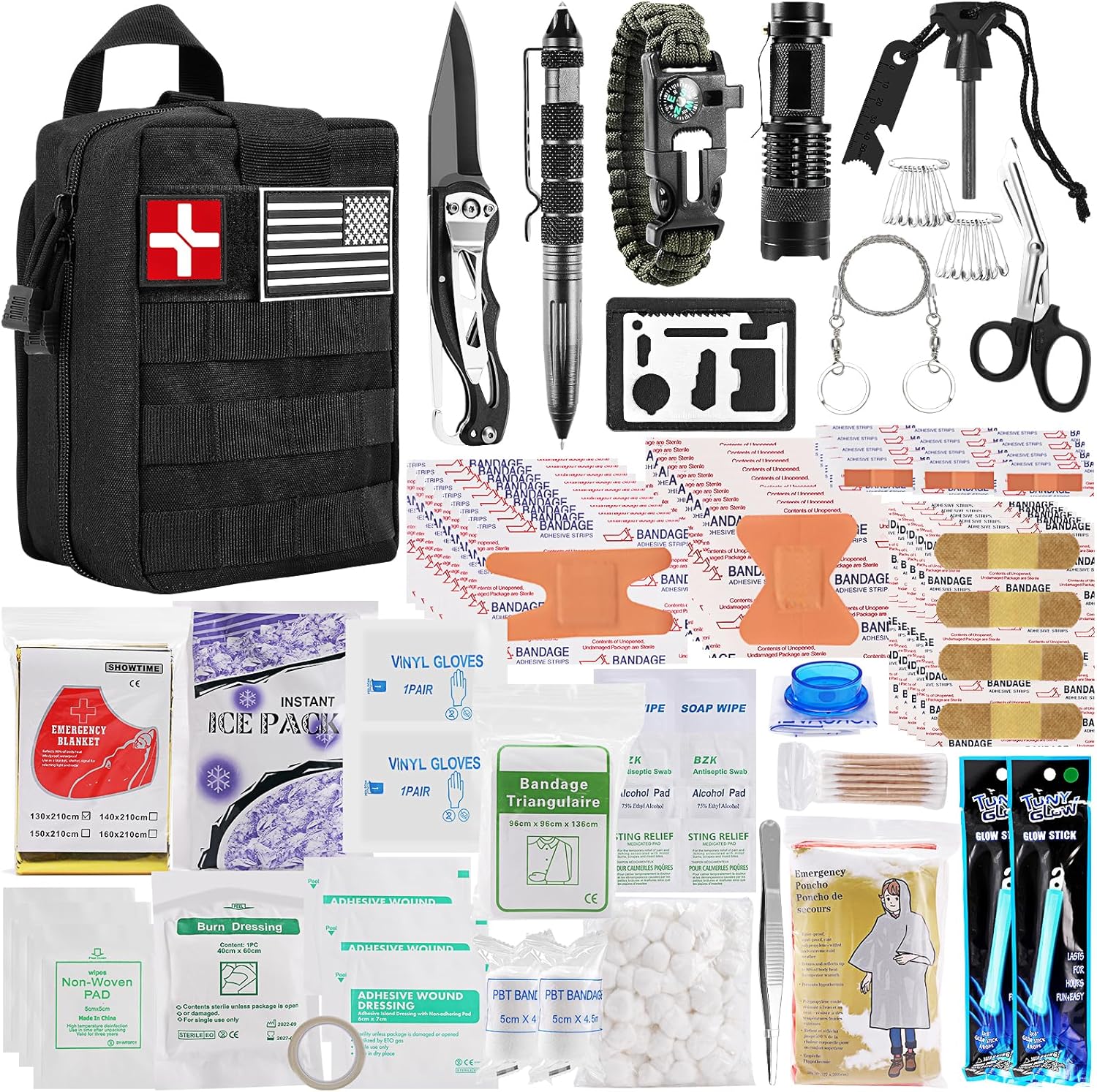 Ultimate 282PCS Survival Kit for Him on Adventures