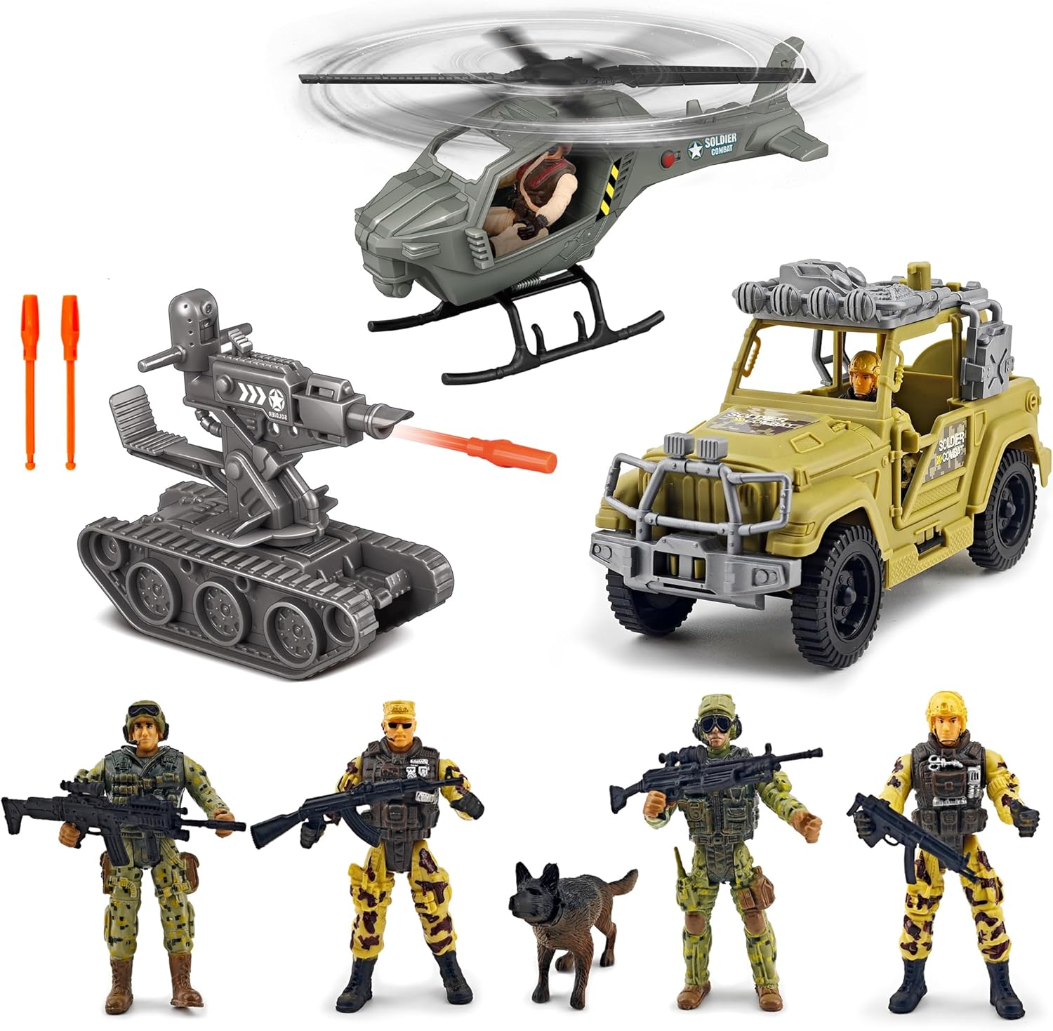 KAIM Army Toys for Boys Age 3-7 - Military Toy Set with Sounds