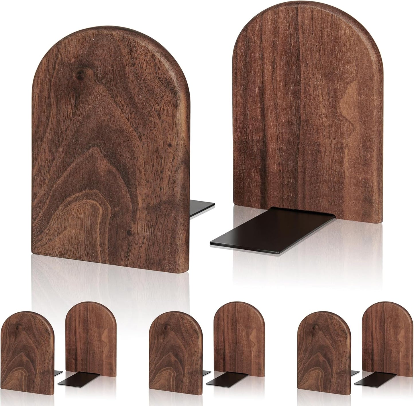 Large Wood Book Ends for Organizing Books and More