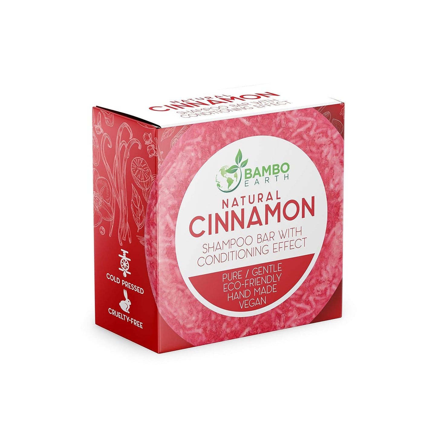 BAMBOEARTH Cinnamon Shampoo Bar: Organic & Zero Waste