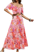 DRESSTELLS Women's Floral Two-Piece Skirt Set for Summer Fashion
