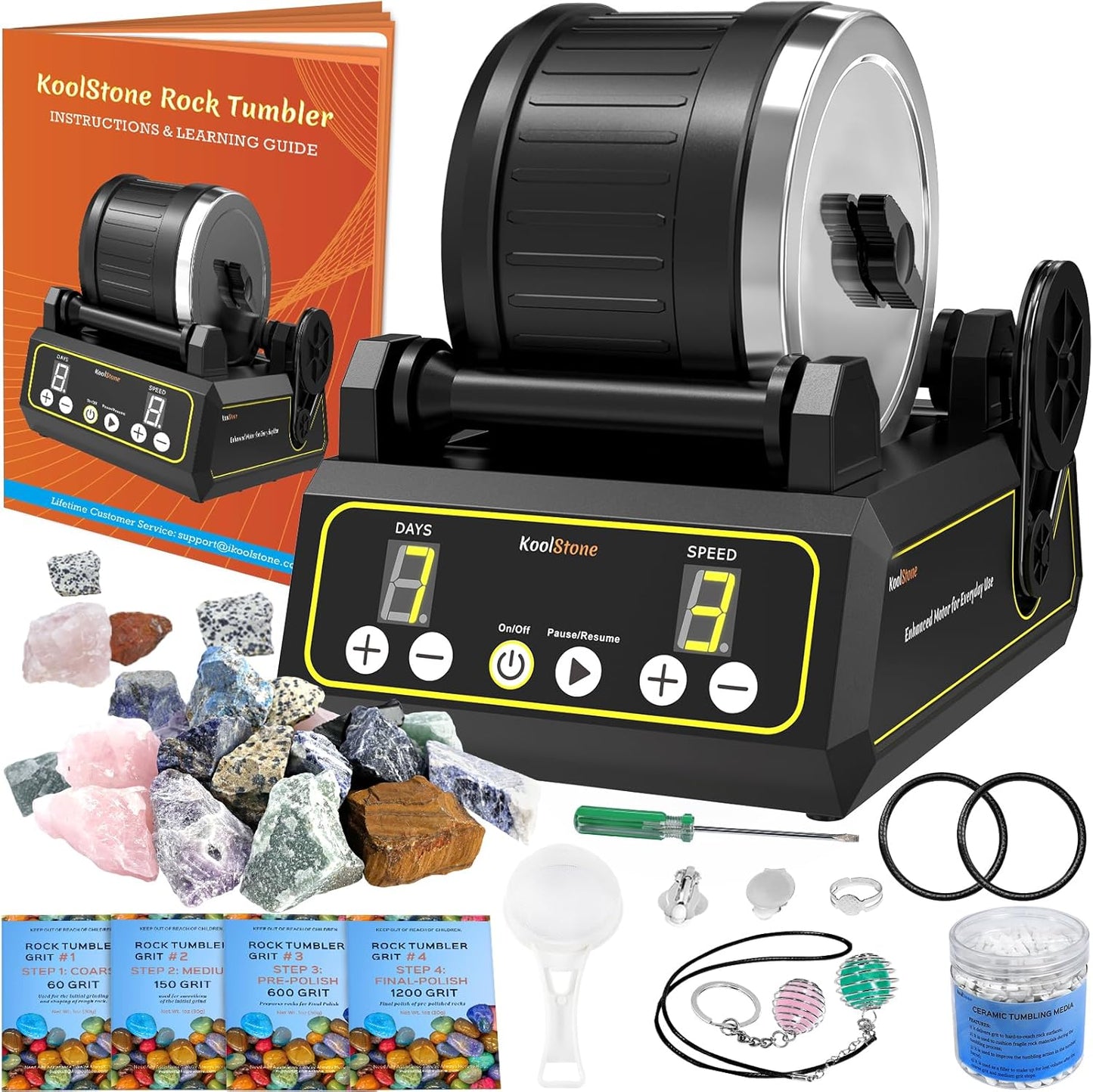C1 Rock Tumbler Kit - Professional 2.5LB Capacity for All Ages