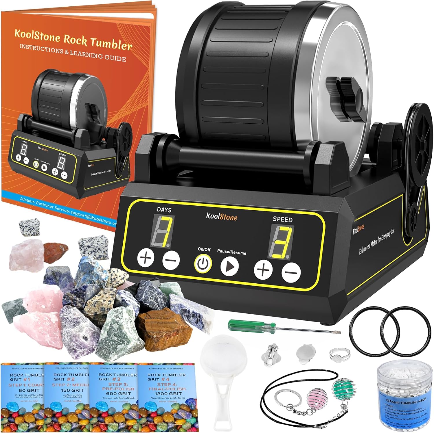 C1 Rock Tumbler Kit - Professional 2.5LB Capacity for All Ages