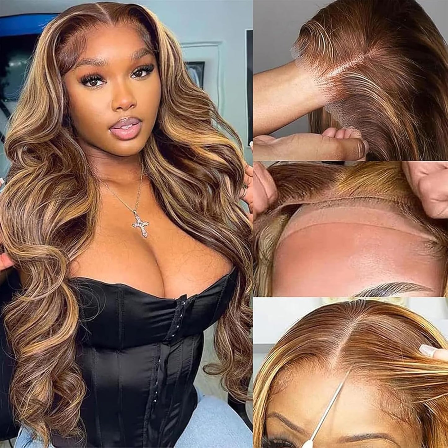 Highlight Ombre Glueless Wigs Human Hair for Effortless Style