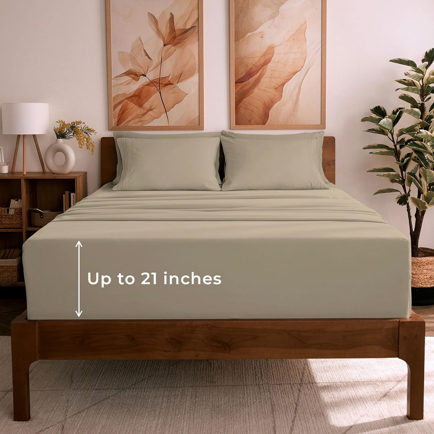 Mellanni Full Sheet Set - 6-Piece Ultra Soft Cooling Sheets