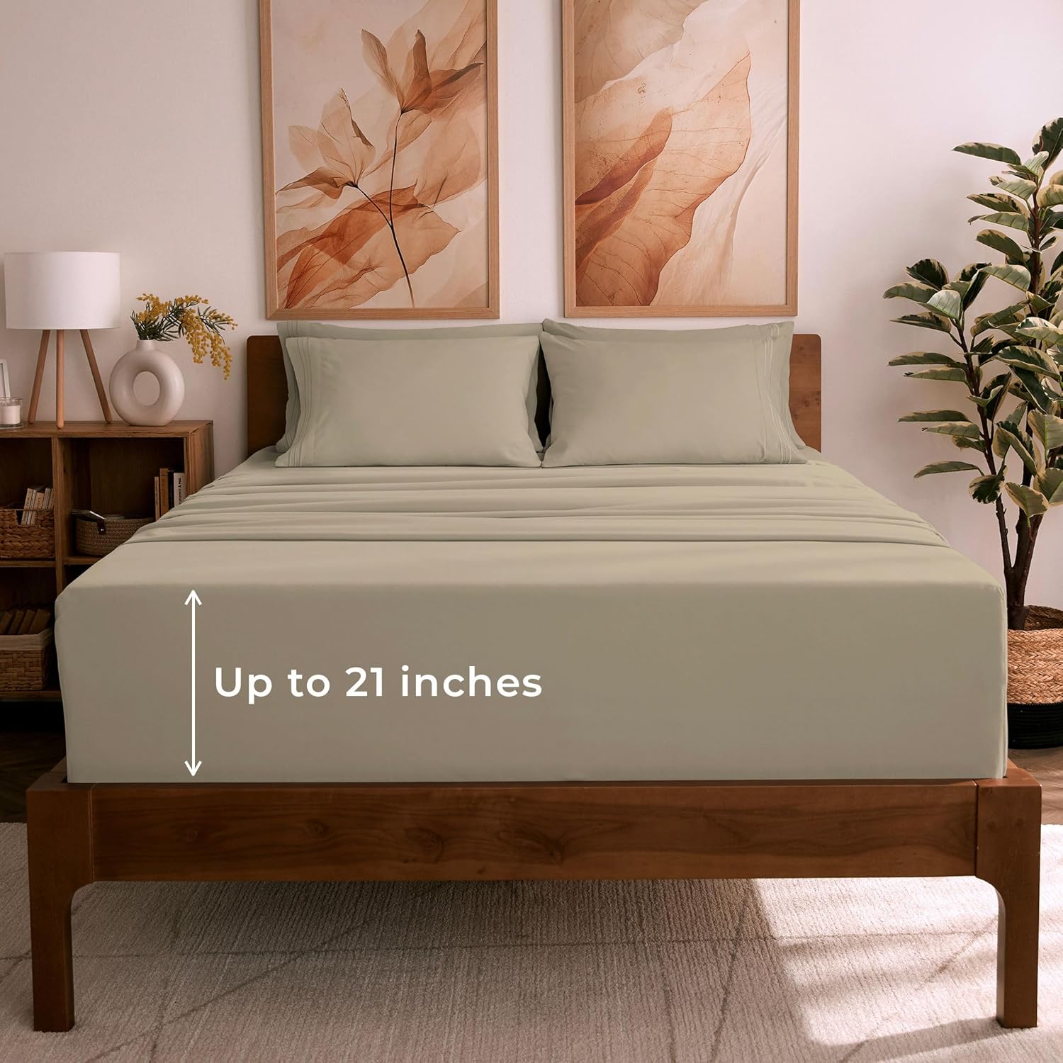 Mellanni Full Sheet Set - 6-Piece Ultra Soft Cooling Sheets