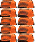 Drawstring Backpacks 100 Pack - Bulk Orange Cinch Gym Bags