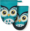 2-Pack Mini Owl Oven Mitts Set - Heat Resistant, Cute Design!