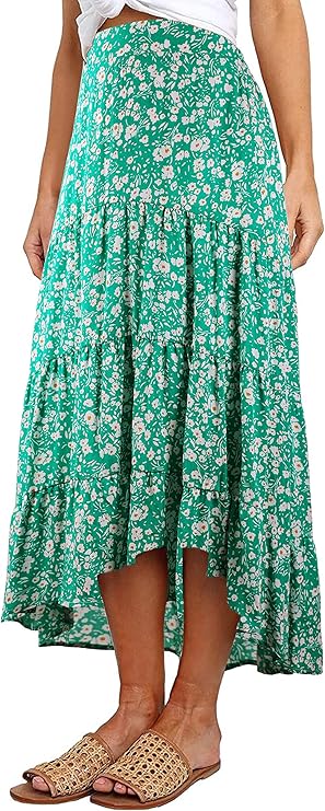 PRETTYGARDEN Women's Floral Print Midi Skirt for Trendy Style