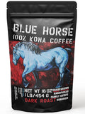 Blue Horse 100% Kona Coffee Dark Roast Whole Beans - Farm Fresh Flavor