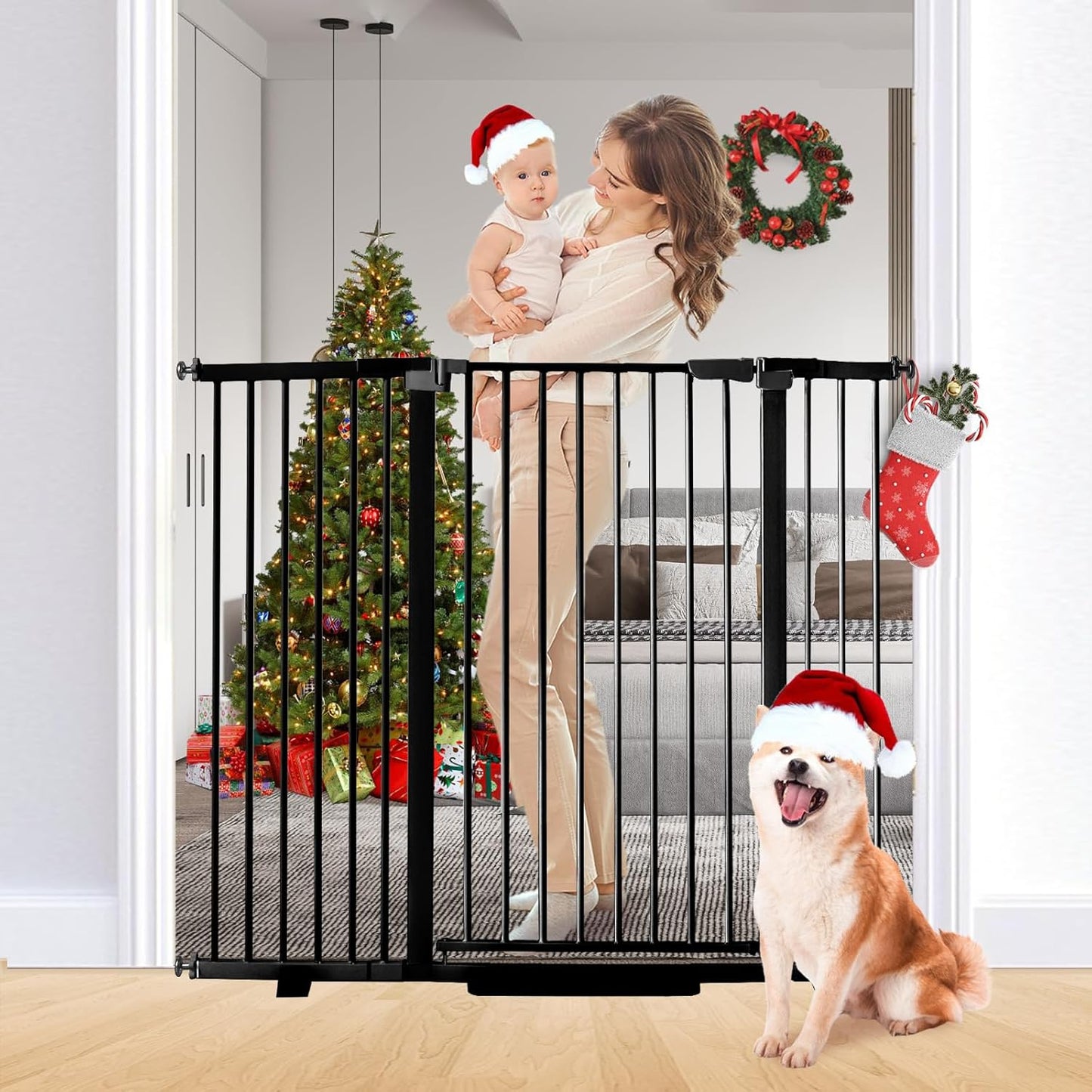 41 Inch Tall Safety Pet Gate for Stairs and Doorways