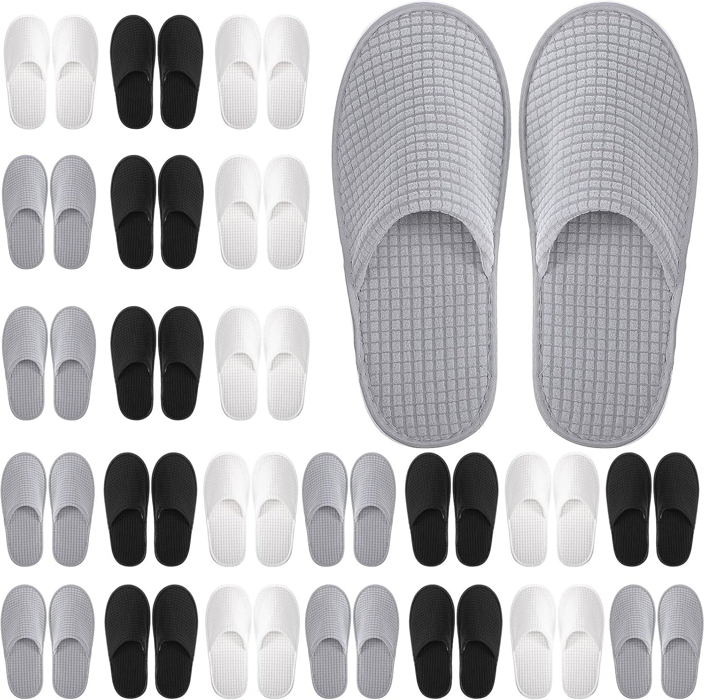 Geyoga 24 Pairs House Slippers for Guests - Soft & Washable