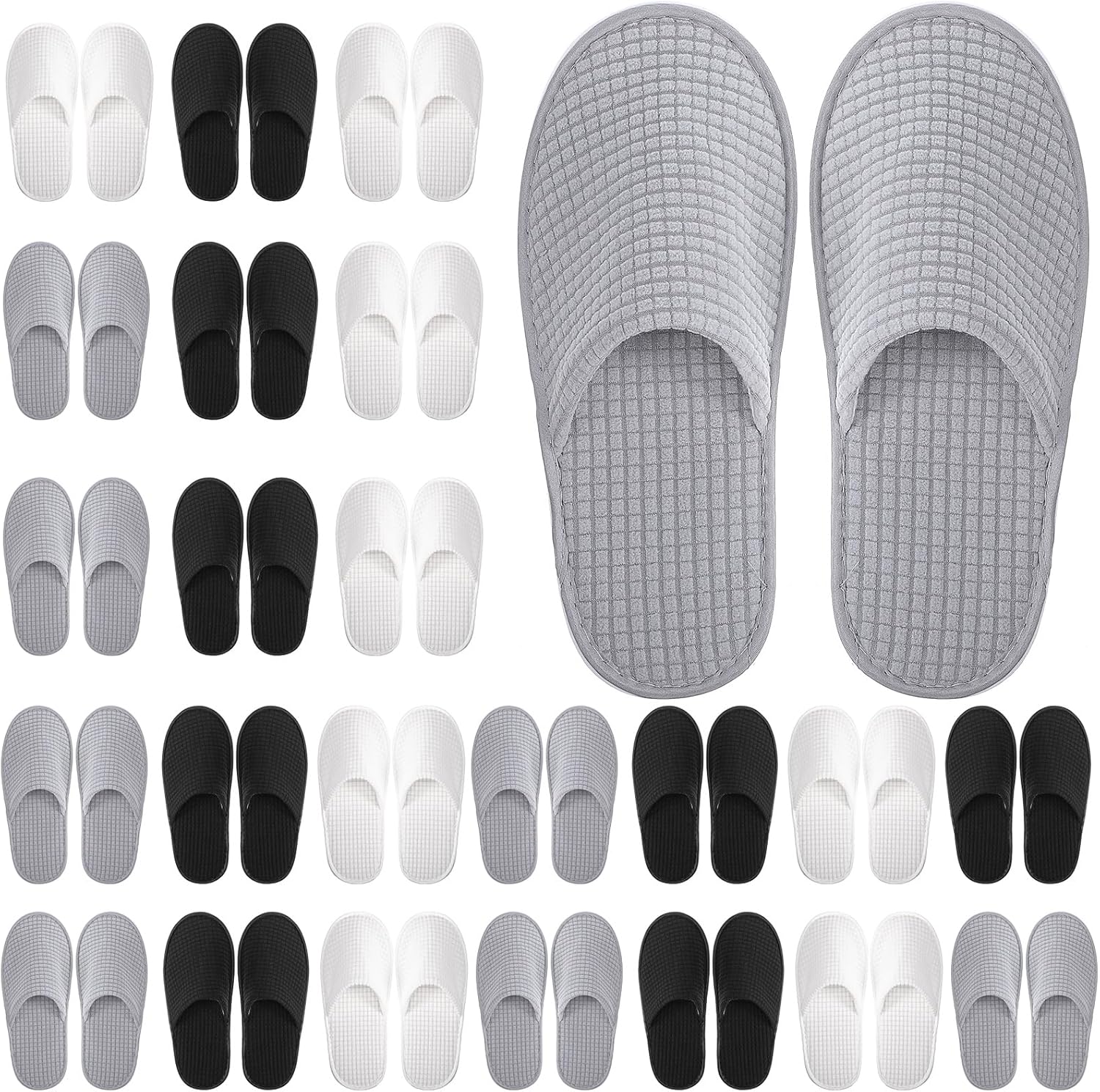 Geyoga 24 Pairs House Slippers for Guests - Soft & Washable
