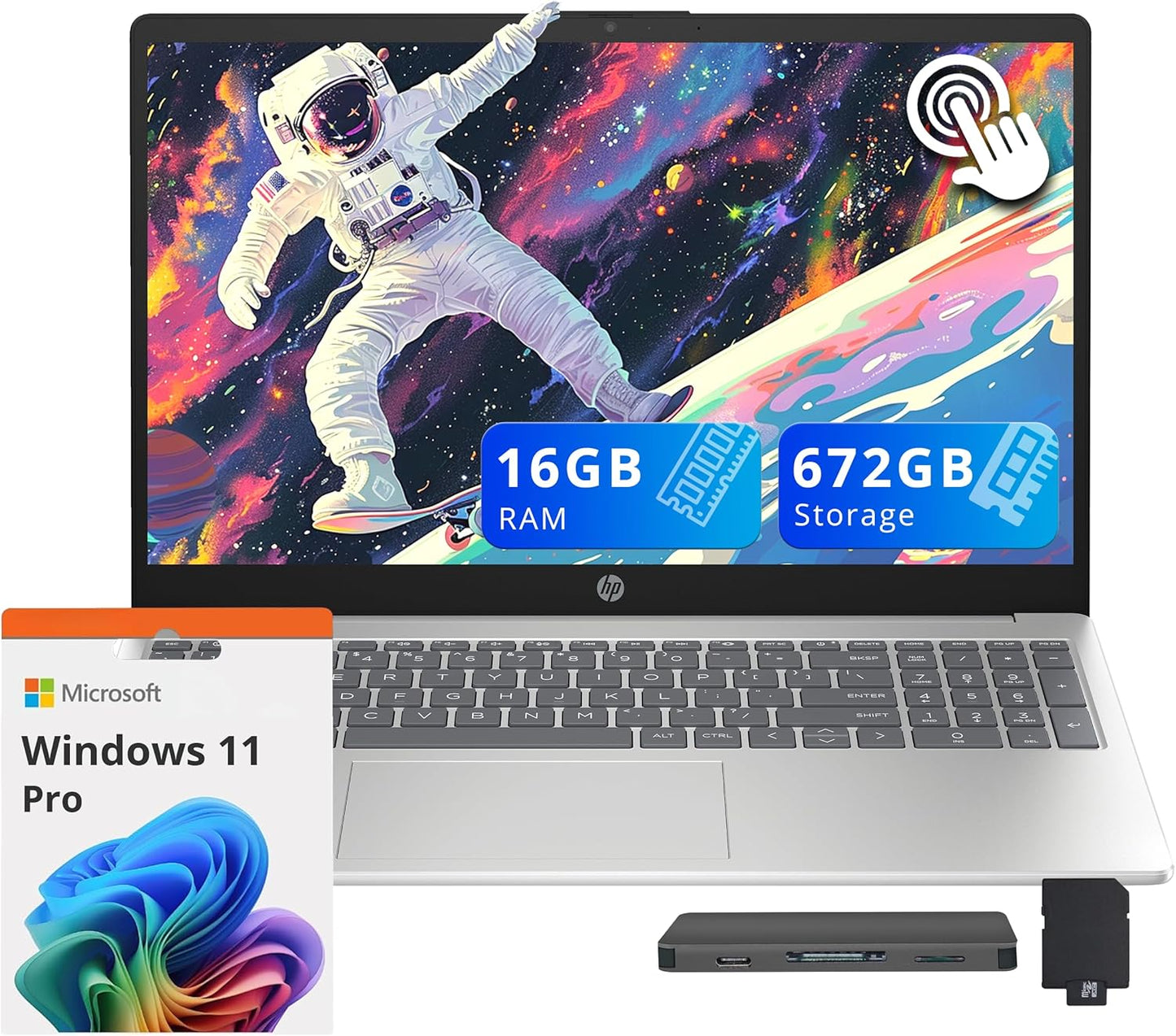HP 15.6 HD Touchscreen Laptop with Intel i3 and 16GB RAM