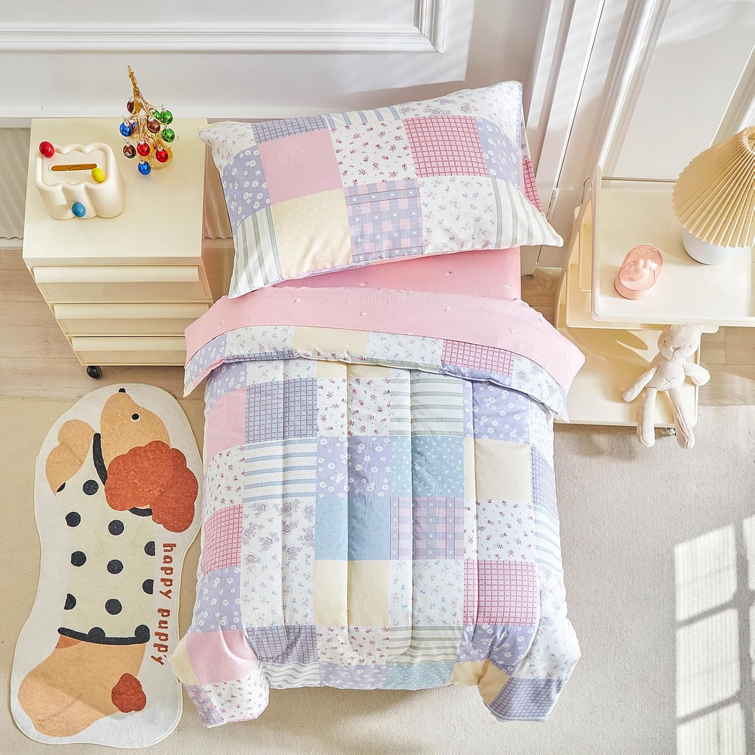 Joyreap 4 Piece Cotton Toddler Bedding Set for Colorful Dreams