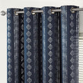 95% Blackout Boho Curtains 84 in Long Navy Blue - Room Darkening
