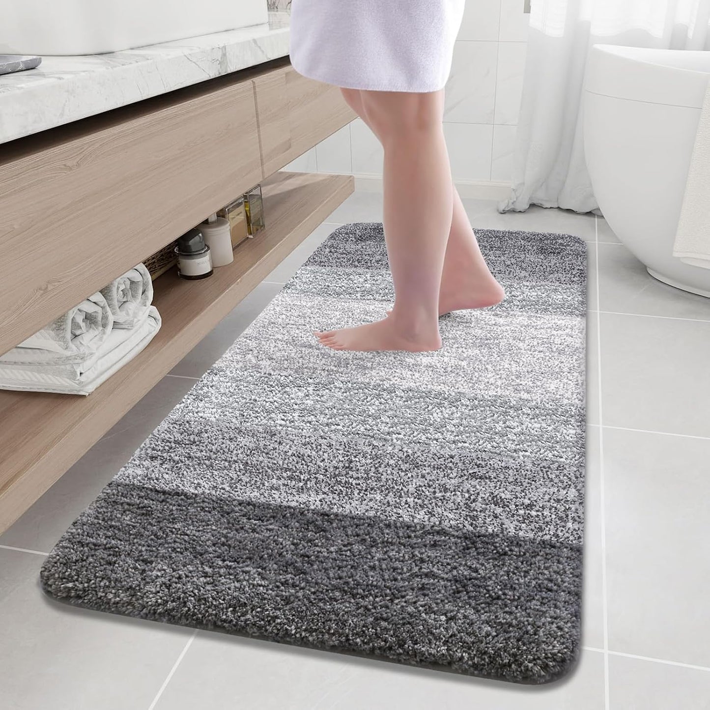 Arotive Microfiber Bathroom Rugs: Soft, Absorbent, Non-Slip Mats