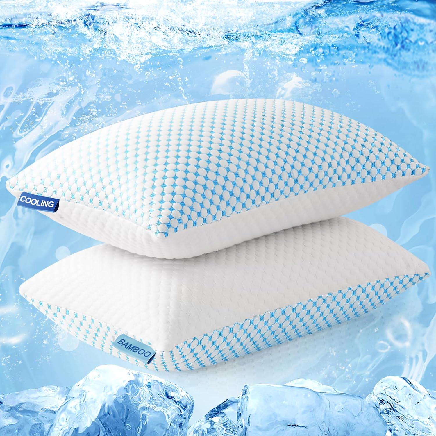 EASELAND Firm Pillow Shredded Memory Foam for Queen Size Sleep