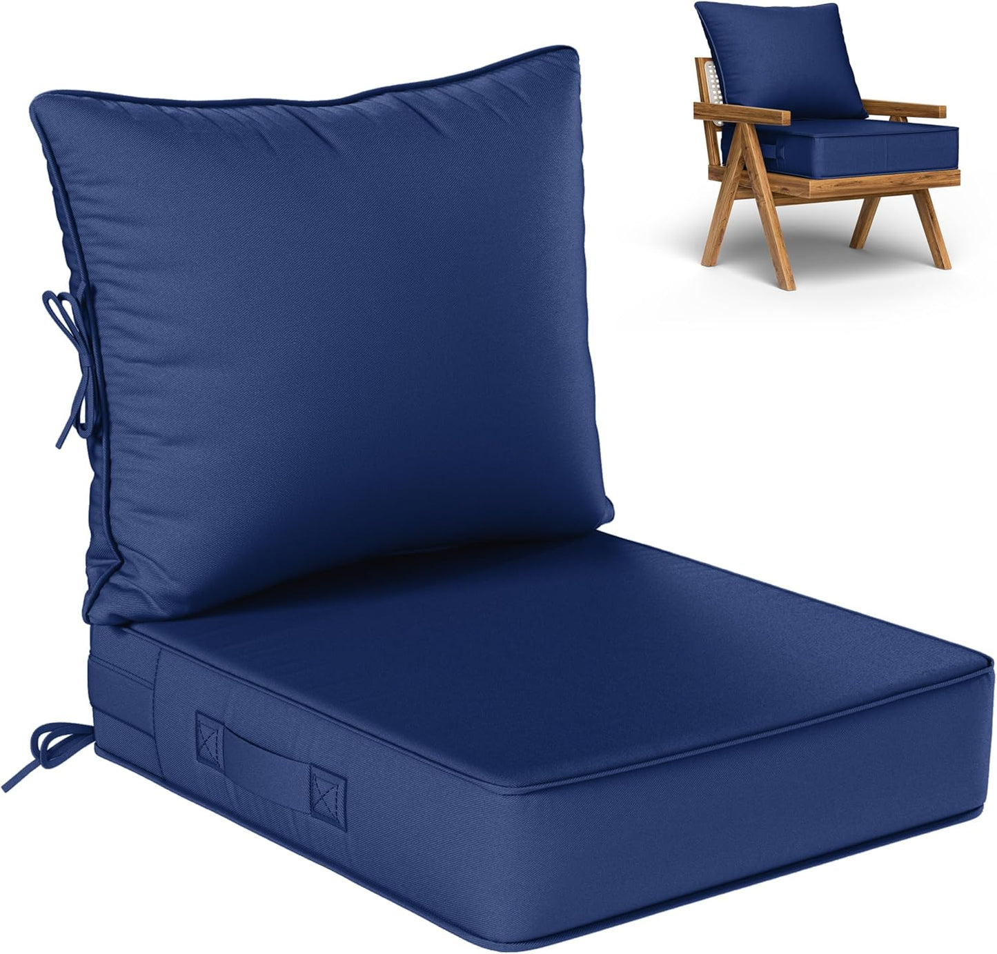 Outdoor Seat Cushion Set Waterproof & Fade Resistant for Patio