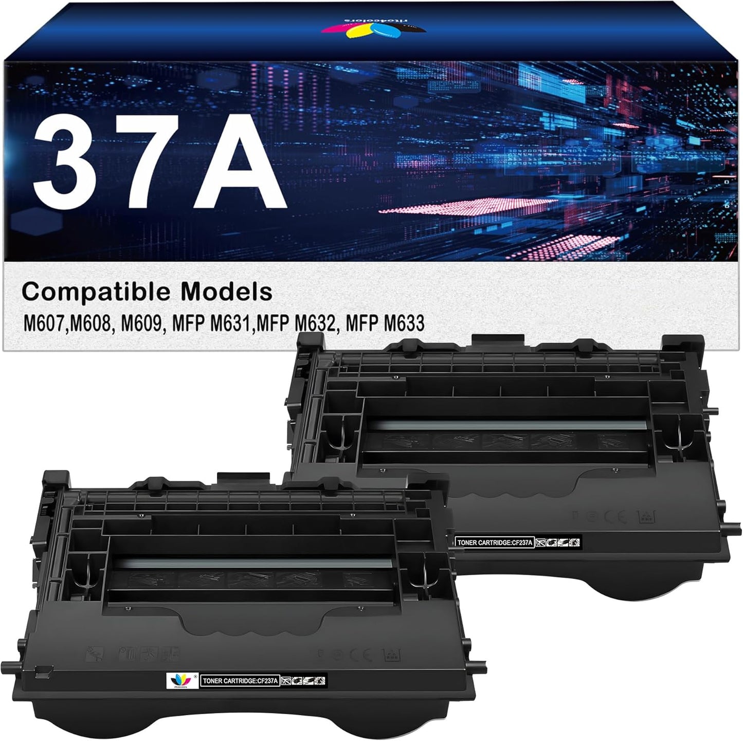 37A CF237A Compatible Toner Cartridge for HP Printers - 2 Pack