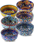 glowworm Cereal Bowls Set of 6 26 Oz Ceramic Bowls - Bohemian