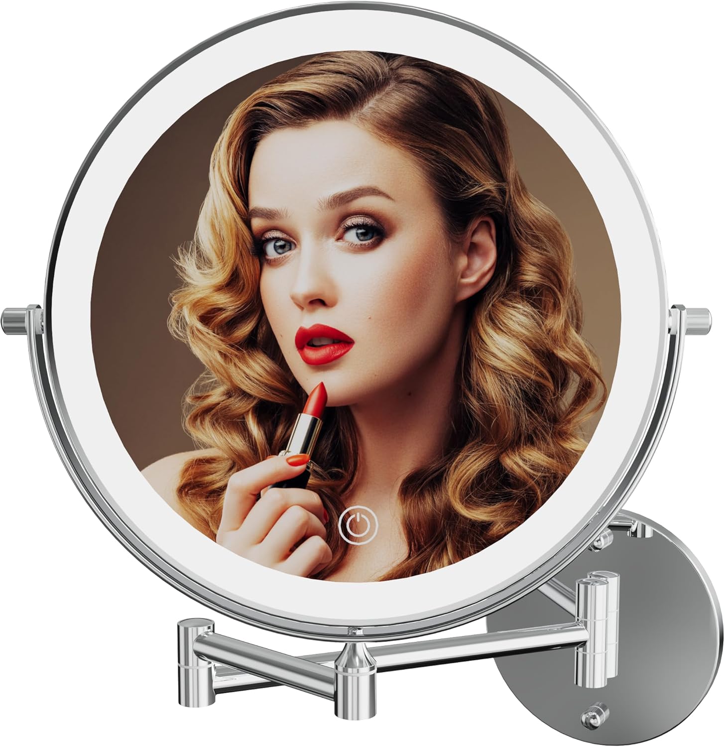 Rechargeable Wall Mounted Lighted Makeup Vanity Mirror 9 Inch