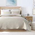 Quilt Set King Size Beige Bedspread - Lightweight All-Season Comfort