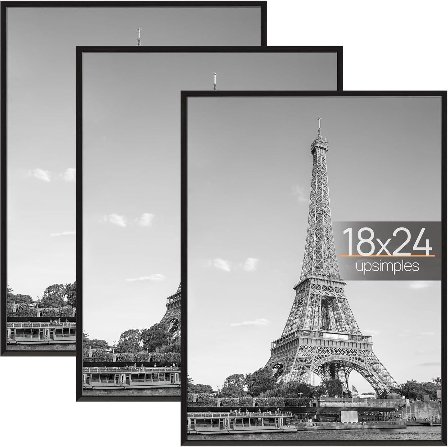 Upsimples 18x24 Picture Frame Black 3 Pack for Any Wall